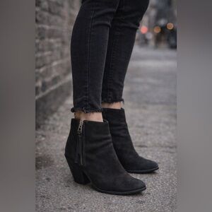 All Saints Jonas Nubuck Ankle Boots Size EU 38 (US 8) In Black